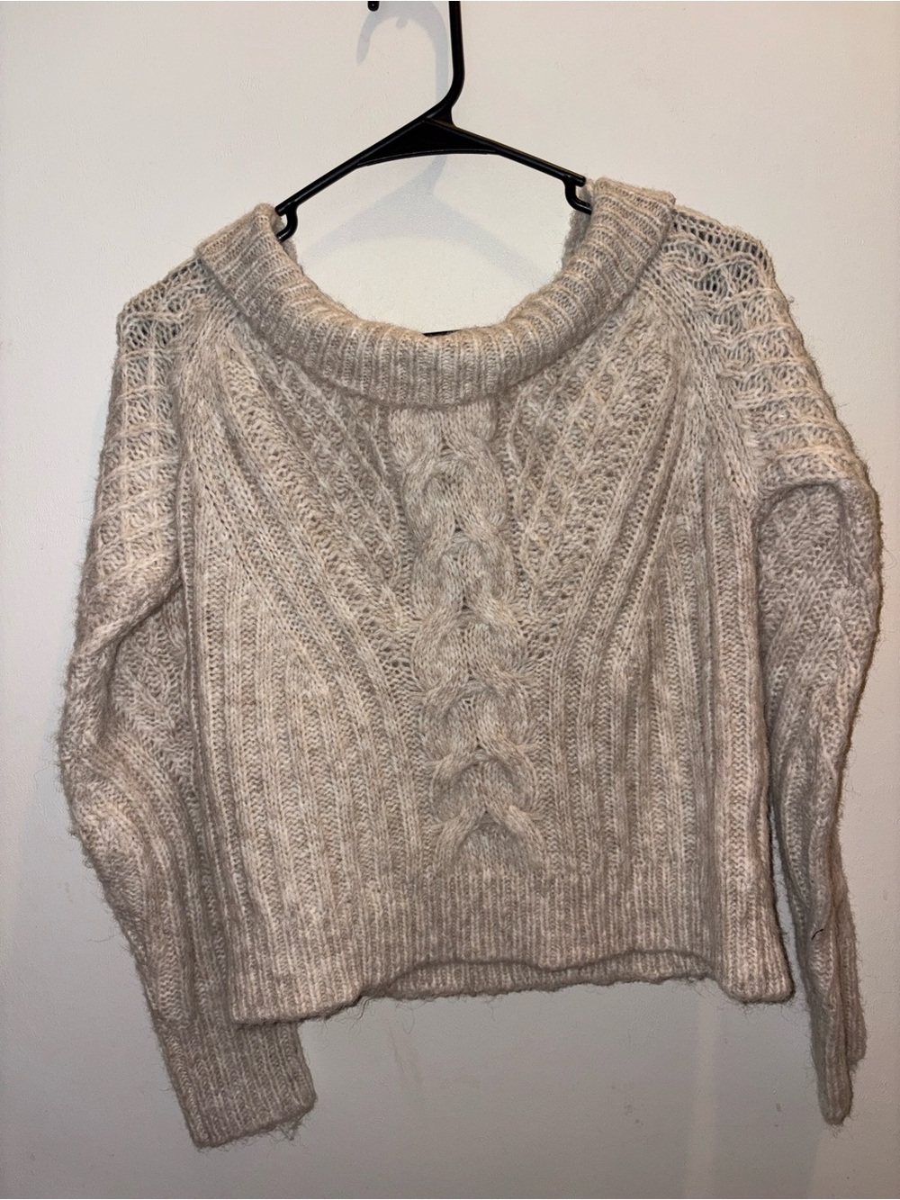 Heartloom Cream Cable Turtleneck Sweater